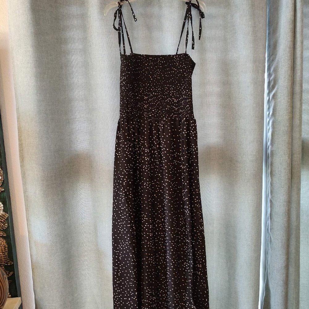 Terranova strappy black polka-dot summer maxi dress